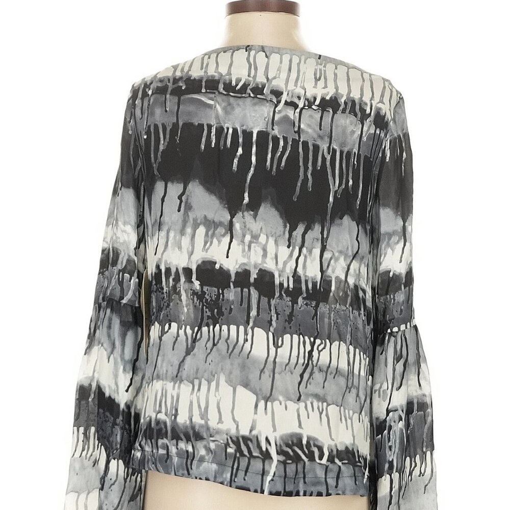 NWT Nicole Miller Artelier Size S long sleeve silk top - Picture 7 of 10